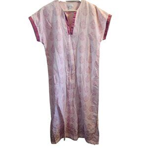 Charter Club Intimates Womens Pink Paisley Patterned Caftan Nightgown Size S